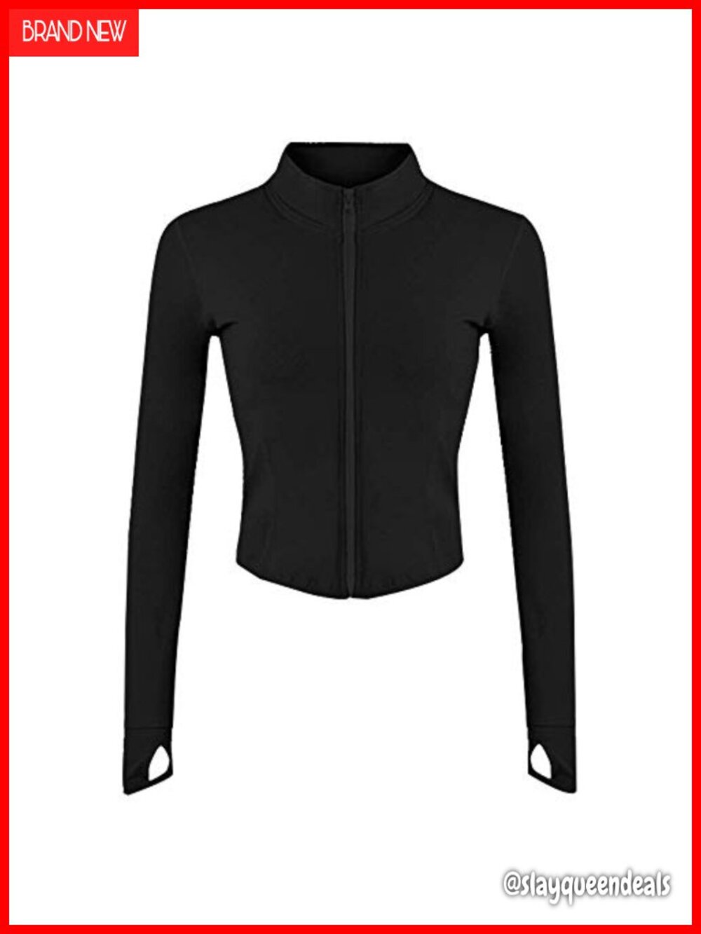 Lightweight Full Zip Running Track Jacket Slim Fit Yoga Workout with Thumb Holes
